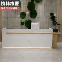 Simple modern cashier shop small bar Beauty salon company hotel light luxury front desk reception counter custom