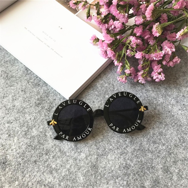 2019 Wu Yifan xu hướng kính râm Retro thư tròn khung kính râm ong nhỏ kính râm ulzzang kính đồ chơi