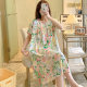 Anti-bulge nightgown for women summer thin large size cotton silk skirt 2023 new ice feeling cotton silk loose home clothes