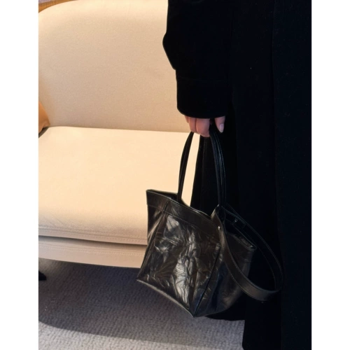 Небольшая дизайнерская сумка, кожаная корзина, портативный ремешок для сумки на одно плечо, в корейском стиле, из натуральной кожи