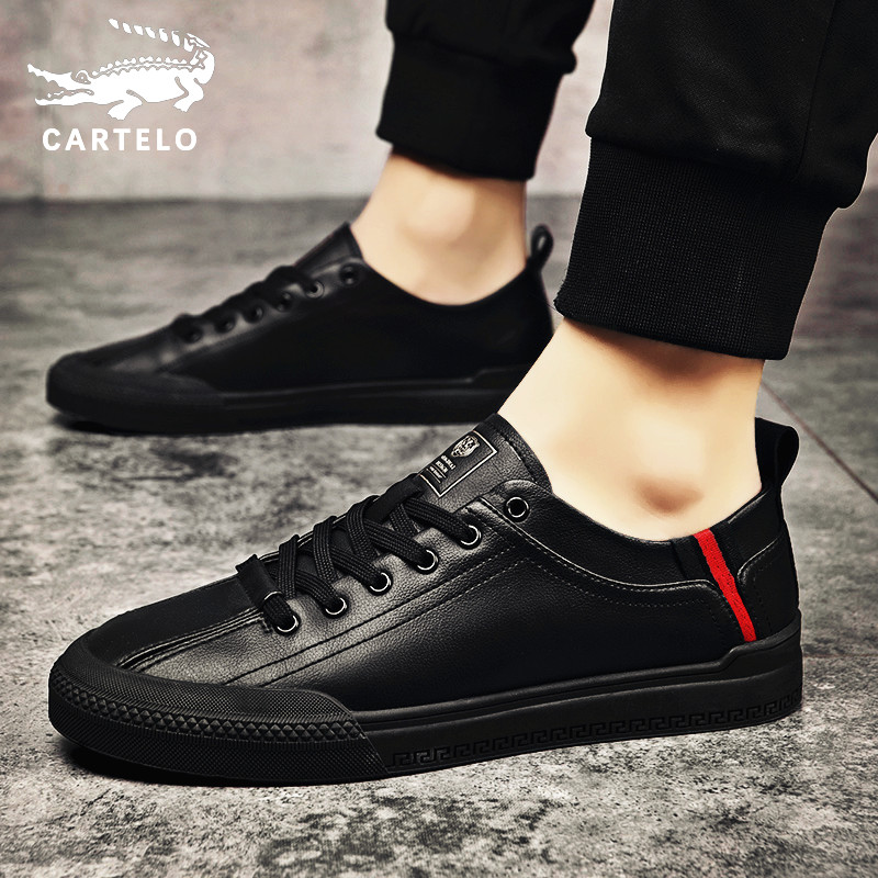 Crocodile men's shoes 2022 new summer breathable Korean version all-match leather shoes men's trendy shoes casual men's skate shoes