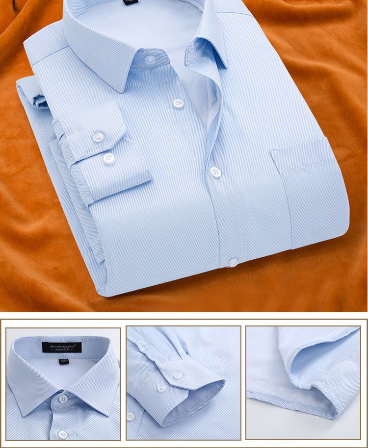 Mùa đông nam ấm áo sơ mi nam cộng với nhung dày áo ấm trắng chuyên nghiệp kinh doanh áo dài tay áo inch cotton sơ mi nam cao cấp