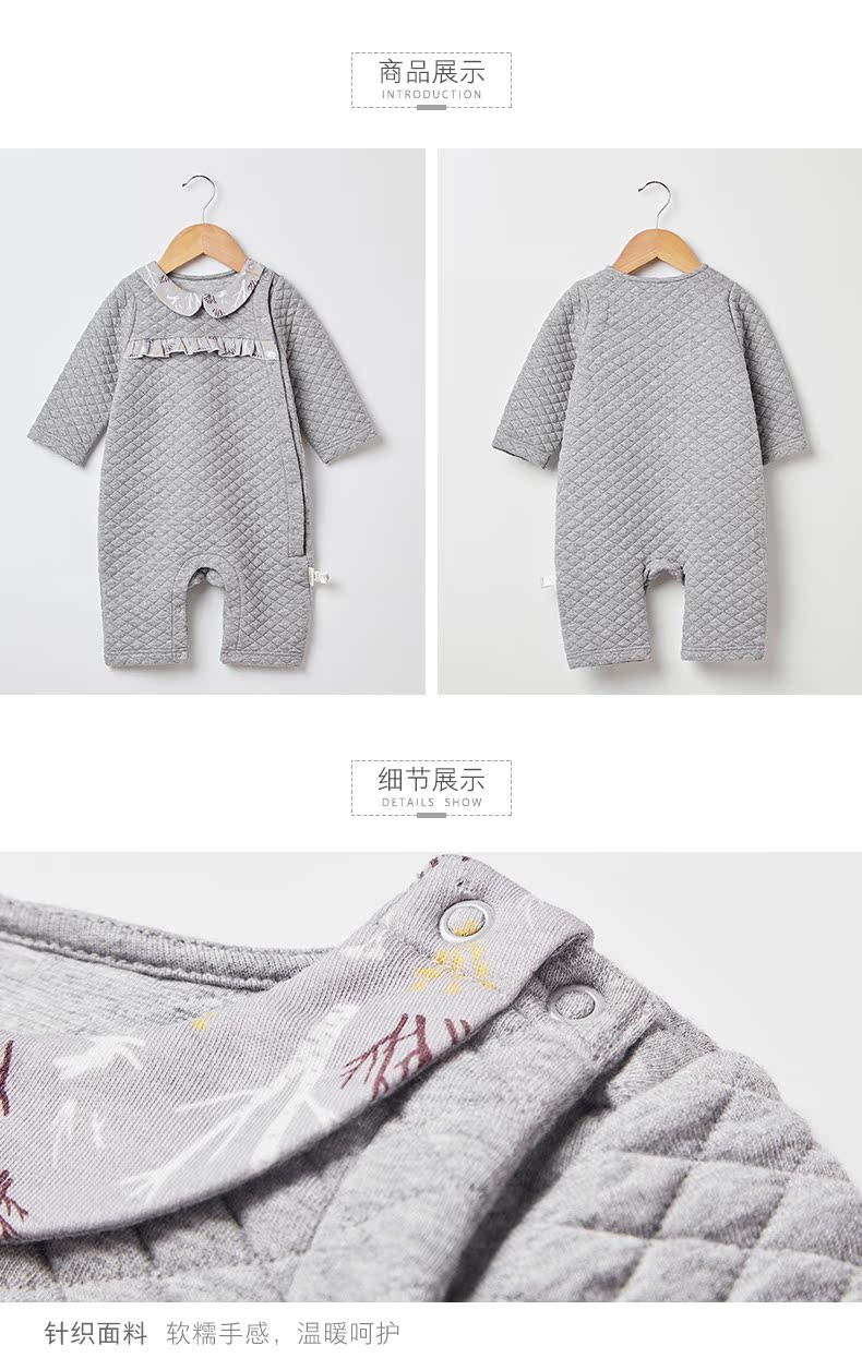 Cotton Church Baby Autumn Women Baby Siamese Quần áo sơ sinh Trẻ sơ sinh Mùa thu và Mùa đông One Piece quan ao tre em