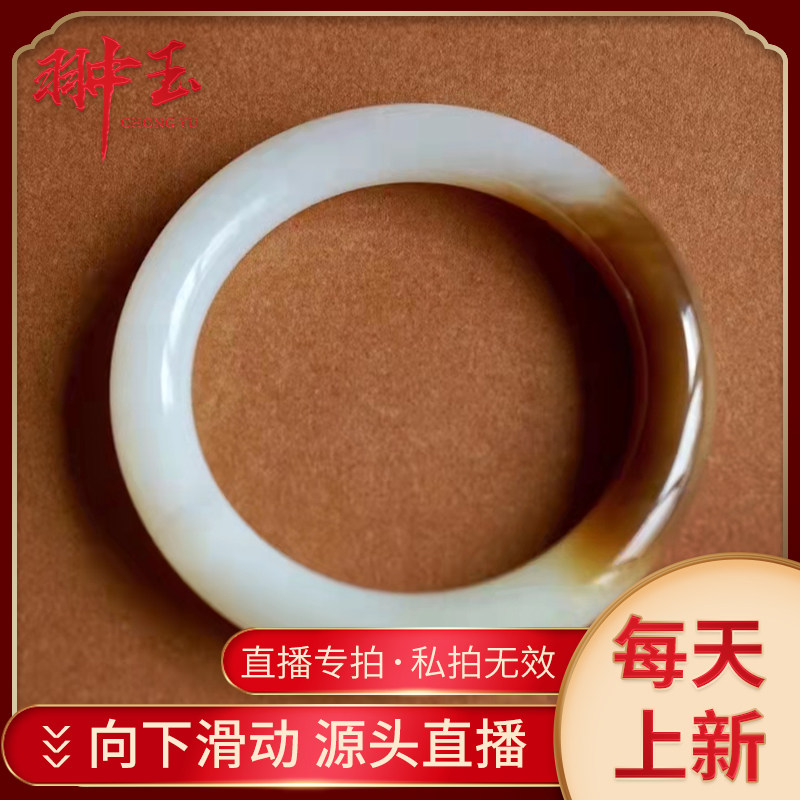 Hetian Yu Professional Live Sugar White Jade Bracelet texture delicate hand-sensitive lubrication is sufficient