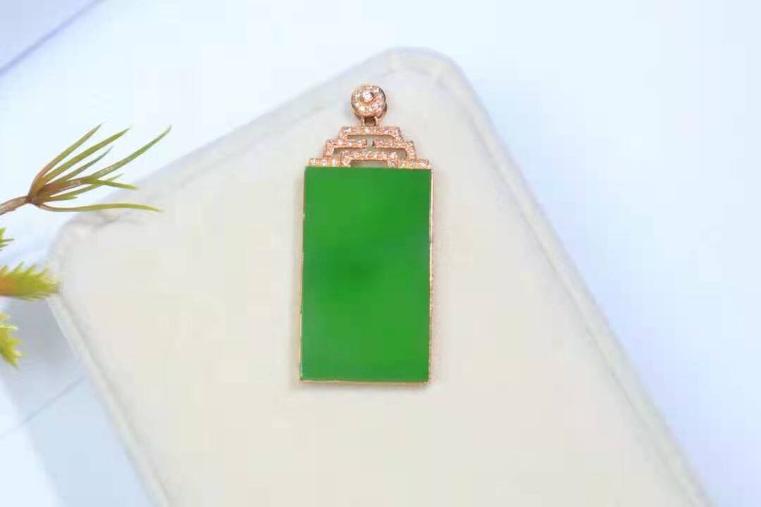 And Tian jade professional live 18K gold inlaid pendant specifications 30 6 * 18 8