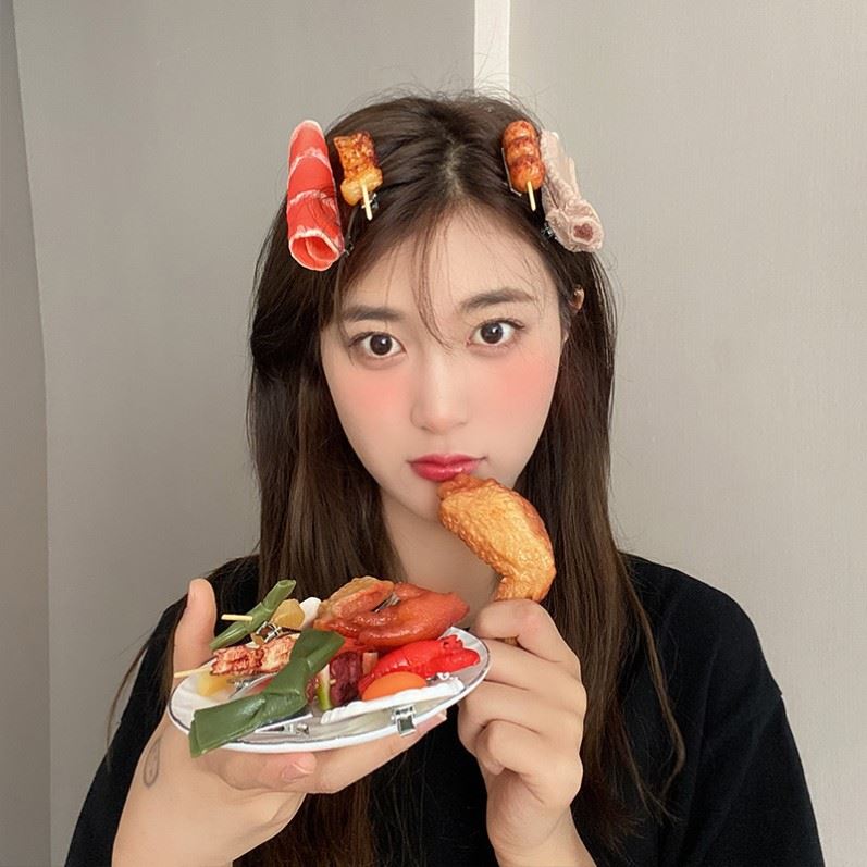 Chicken wings stewed spareribs hairpin imitation food fun hairpin headgear side personality net red to send girlfriends funny gifts