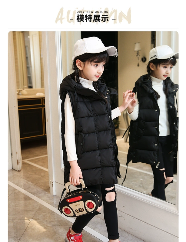 Áo vest cotton cho bé gái mùa thu / đông 2019 mới dành cho bé gái cỡ trung tây kiểu vest tây cho bé gái mặc có vai dài - Áo ghi lê