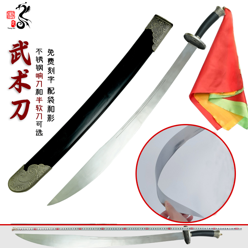 龍泉楊の半硬式武術剣、演武剣、太極拳ソフト剣、朝練剣、大人子供演武鳴剣、未研磨