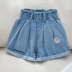 Quần short denim cô gái mùa hè mỏng phần 2020 phong cách phương tây mới của trẻ em mặc ngoài rộng rãi mặc tất cả phù hợp với xu hướng quần lớn trẻ em - Quần jean