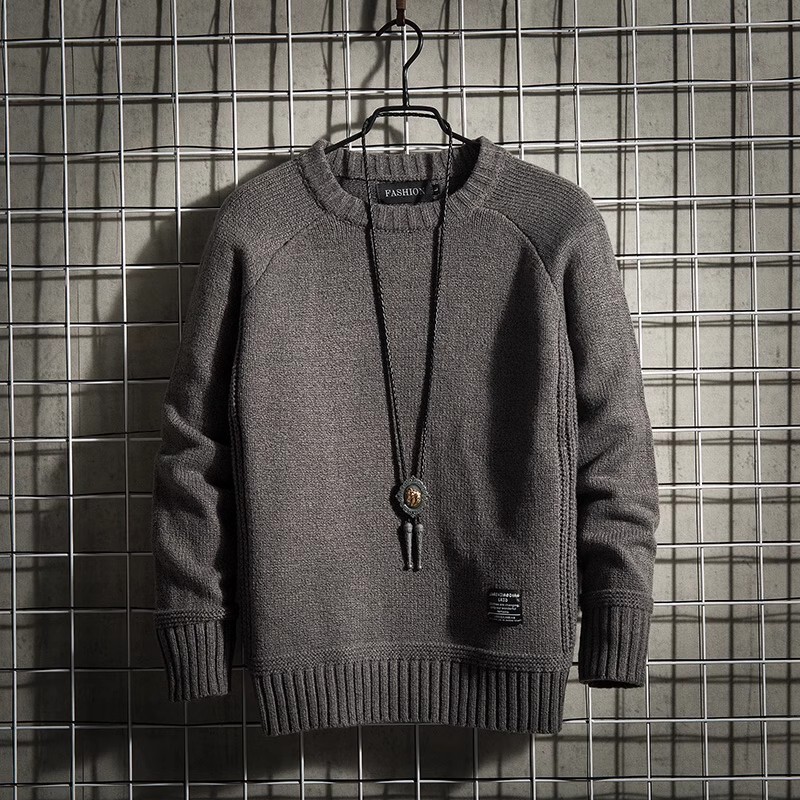 Clearance Sale: Boutique-Issued Couple's Sweaters, Men's Plus-Size Loose-Fitting Japanese Retro Lazy Style Round-Neck Knit Sweater for Autumn