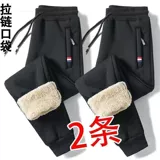 Мужские демисезонные бархатные спортивные штаны для отдыха, большой размер, свободный прямой крой