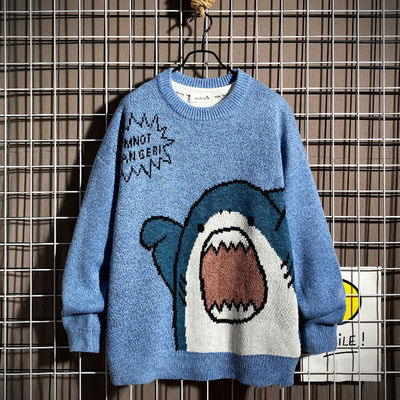 Autumn and Winter Men's Sweaters, Knitwear, Base Layer Shirts, Slim-Fit Pullovers, Cartoon Trendy Brand, Stylish and Versatile T-Shirts