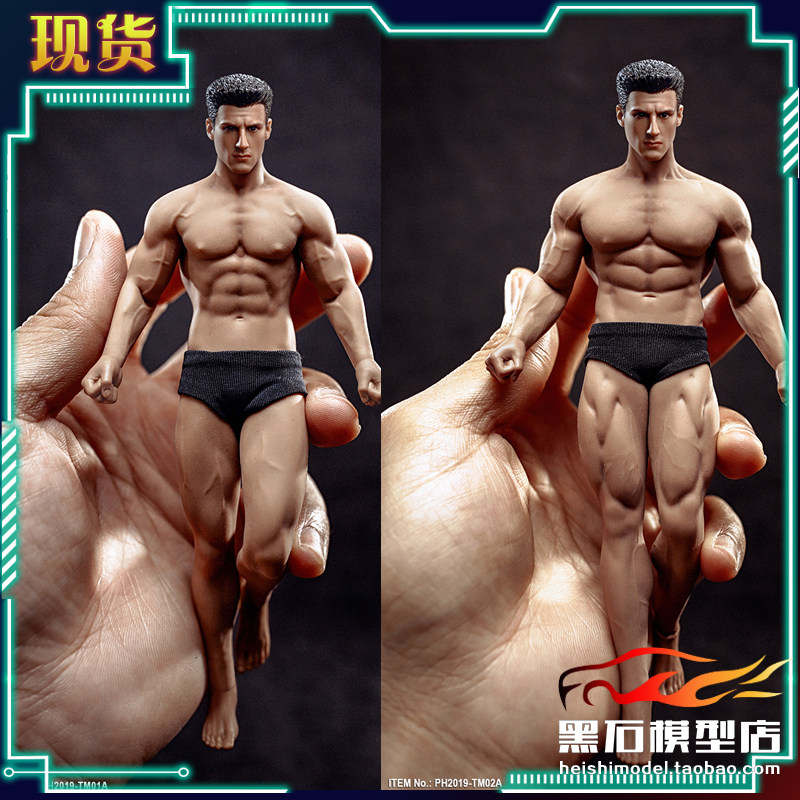 Spot TBLeague 1 12 soldiers TM01A TM02A head carving plastic bag muscle male body