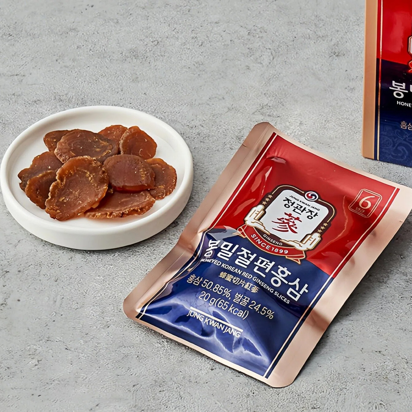 正官庄 6年根 蜂蜜切片紅参 新品、未開封 正官庄蜂蜜红参切片6年根高丽参滋补零食20g*6包韩国本土代购-淘宝网