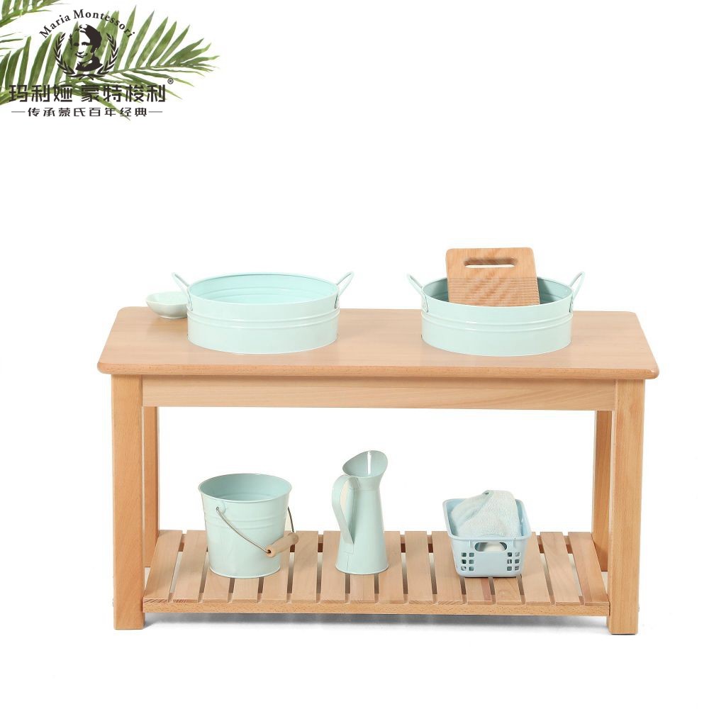 Kindergarten Monteles Washcloth Terrace Daily Life Bench Solid Wood Monte Montessori Beech Wood Furniture IC Environment