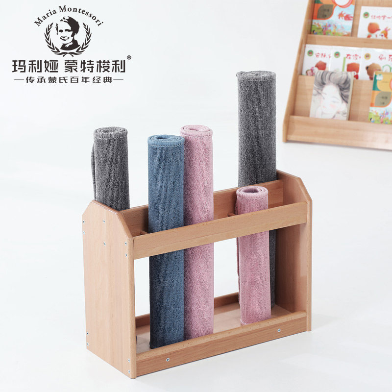 Nursery Hooded Teaching Aids Work Blanket Cabinet Beech Wood Solid Wood Children's Shelves Montastor Shuttle Home Early Education