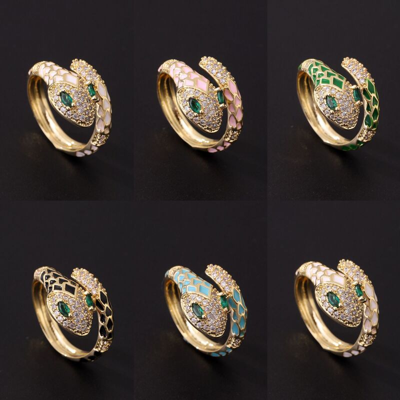 European and American Amazon Hot-Selling Gold-Plated Vintage Green-Eyed Snake-Shaped Ring, Open-Ended, Light Luxury, Niche Animal Ring for Women European and American Amazon Hot-Selling Gold-Plated Vintage Green-Eyed Snake-Shaped Ring, Open-Ended, Light Luxury, Niche Animal Ring for Women