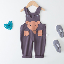 Pure cotton baby backpack pants Spring and Autumn Winter crotch trousers baby child cotton belly wearing pants 0-3 years old