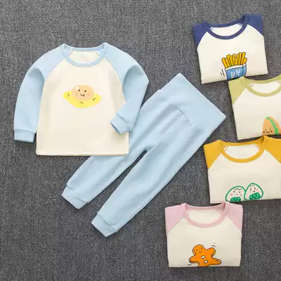 Spring and autumn cotton men and women baby underwear set autumn baby high waist pants crotch crotch belly cover 0-3 years old