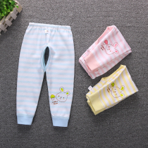 2 Pure cotton baby leggings spring and autumn crotch trousers baby cotton wool pajama pants 0-1-2 years old