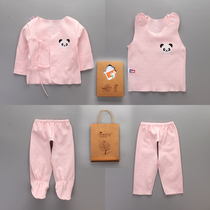 Spring and Autumn Cotton Mens and Womens Baby Underwear Set Baby Gift Box Four Piece Neonatal Autumn Pants Pajamas