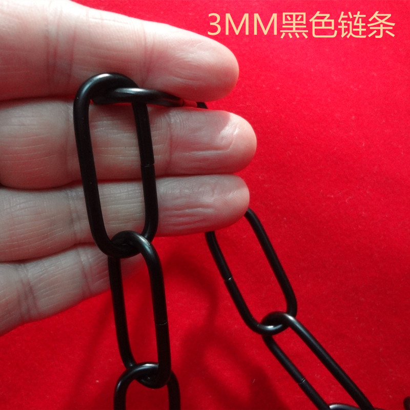 3MM Electrophoresis Black Chain Sub lamp clothing Shop Process Gift pendulum decoration hanging floral iron bracelet Non-welded decoration Plated Black Chain