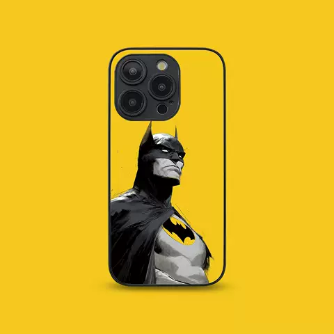 Phone Case Batman Illustration Tempered Glass Case – Comic Movies Fashionable  Pro/Plus/Max/Air  – iPhone 17,  iPhone 16, iPhone 15, iPhone 14, iPhone 13