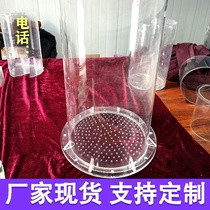 Light transmission transparent custom cut plastic accessories acrylic display case cylindrical organic glass water communal bucket