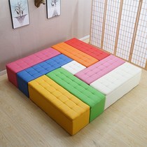 Long chair Leather waiting area Training institution parent rest area Sofa stool Creative economical leather European-style seat