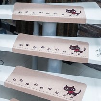 Rotating stairwell mat rubber-free self-adhesive stepping mat household mat carpet mat solid wood staircase non-slip mat full spread