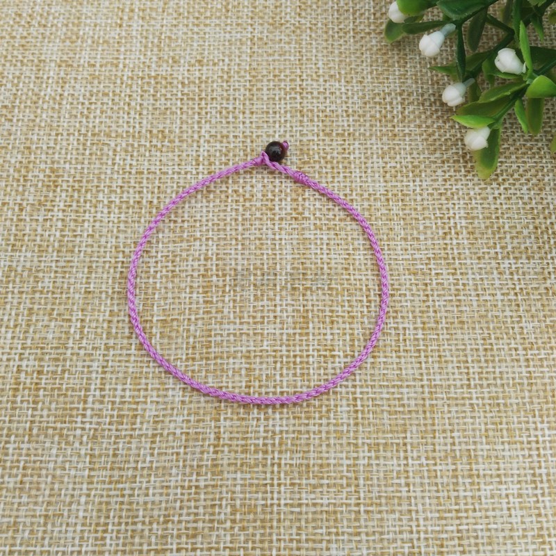 Vòng tay đan 1mm rất tinh xảo vòng tay nam nữ có thể đeo hạt vòng chân màu đỏ dây đôi màu đen - Vòng chân vòng chân cá chép nữ