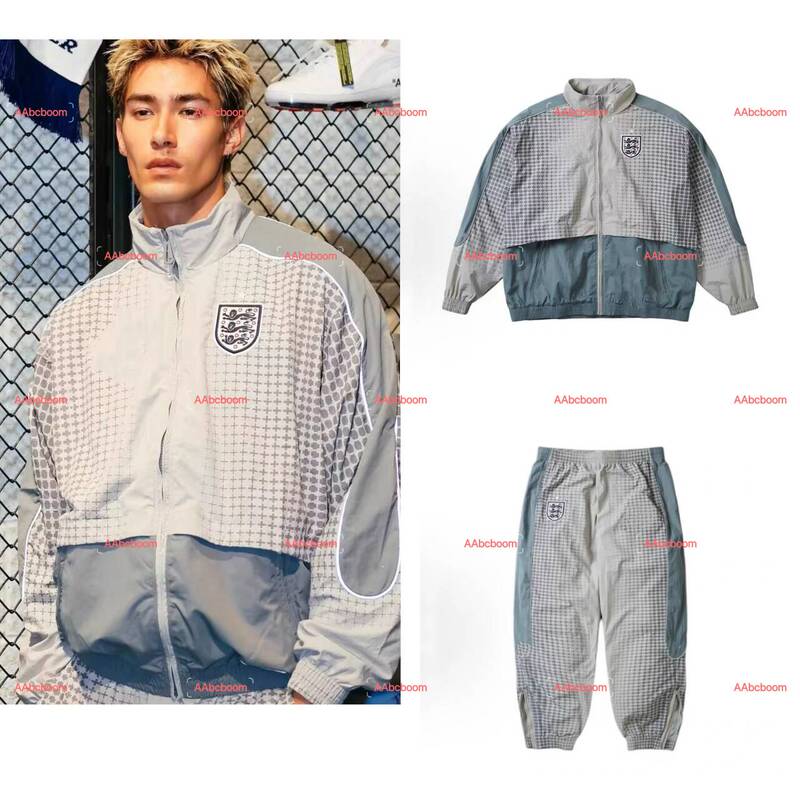 Outdoor Functional England World Cup Three Lions Football Team Patchwork Color-Blocked Plaid Jacket, Unisex Outdoor Functional England World Cup Three Lions Football Team Patchwork Color-Blocked Plaid Jacket, Unisex