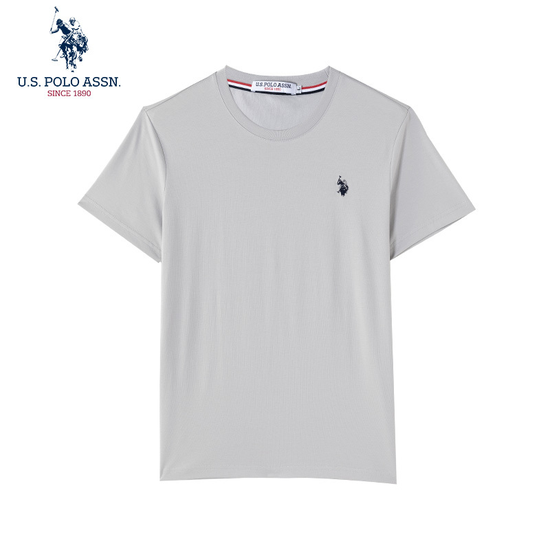 Uspoloassn American Polo Summer Solid Color Men's Simple Round Neck Short Sleeve T-Shirt Half Sleeve Base Shirt Uspoloassn American Polo Summer Solid Color Men's Simple Round Neck Short Sleeve T-Shirt Half Sleeve Base Shirt