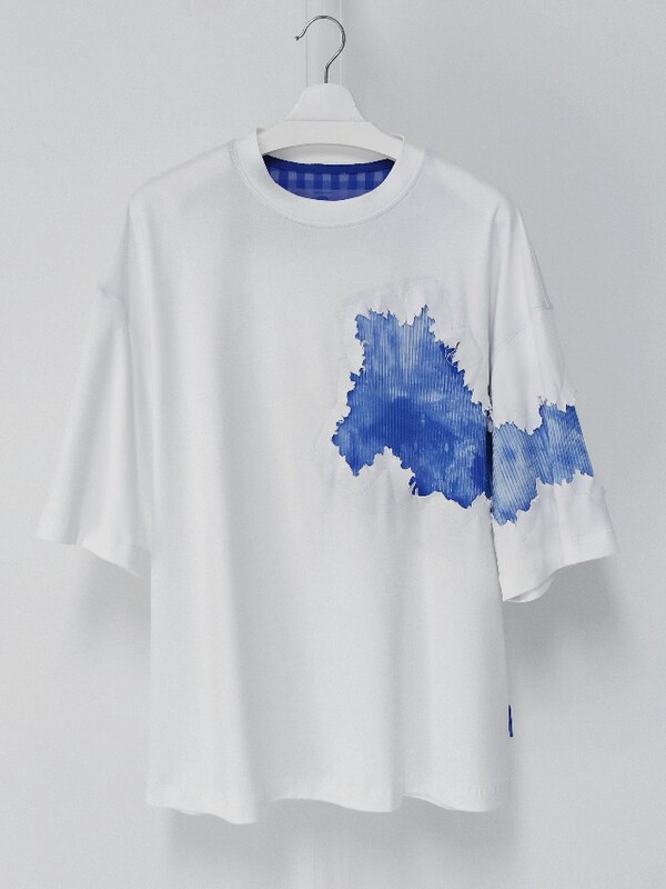 Chengguang Wang "Under the Skin" Patchwork Short-Sleeve Niche Gender-Neutral Loose T-Shirt for Men and Women