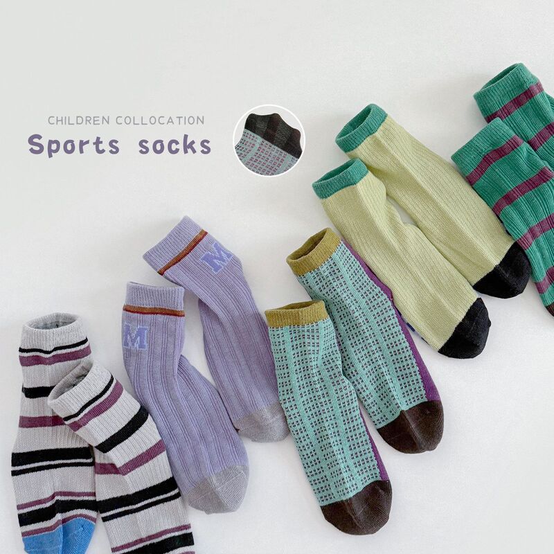 Boys' Socks Spring and Summer Thin Short Socks Children's Color-Blocked Striped Trendy Socks Summer Breathable Boys' Student Mesh Socks Boys' Socks Spring and Summer Thin Short Socks Children's Color-Blocked Striped Trendy Socks Summer Breathable Boys' Student Mesh Socks