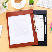 A4 Leather Folder Plate Magnetic Writing Pad Hotel Conference Signing Clip Imitation Leather Manager Signature Plate Clip Customised