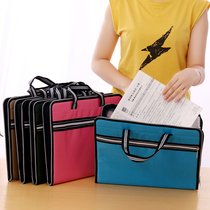 Test paper folder multi-layer student storage a4 Portable file bag business Korean version canvas organ bag roll clip