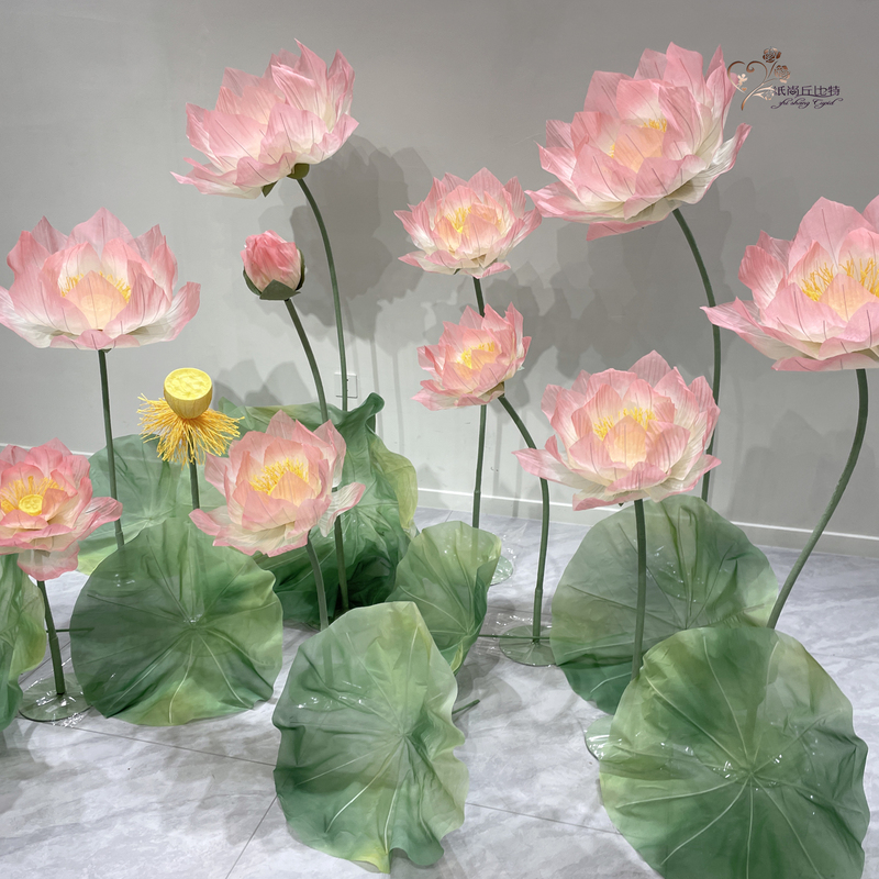 Large Organza Mesh Lotus Leaf Paper Flowers for Wedding Decoration, Photography Props, Popular Photo Spots, and Realistic 3D Paper Flowers Large Organza Mesh Lotus Leaf Paper Flowers for Wedding Decoration, Photography Props, Popular Photo Spots, and Realistic 3D Paper Flowers