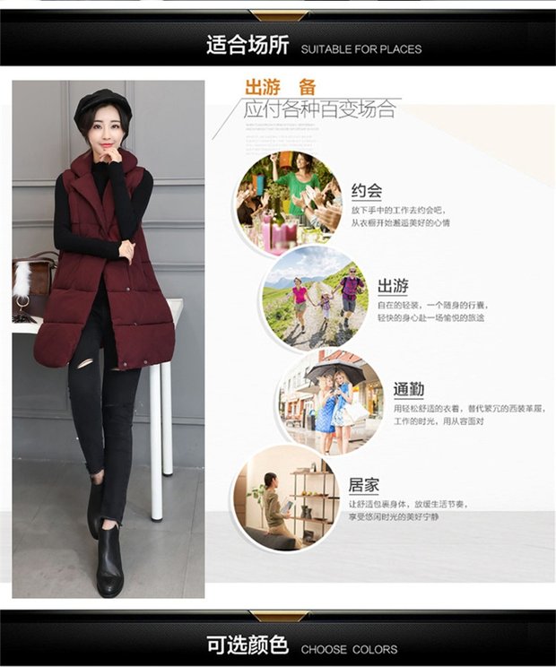 Vest nữ mùa thu đông trong phần dài của phiên bản Hàn Quốc của vest mới ngoài chất liệu cotton mỏng xuống mùa thu 2018 áo khoác chống nắng nữ