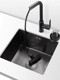 黑色纳米不锈钢厨房水盆单槽手工方形小水槽洗菜盆台下盆迷你吧台