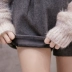 Thu đông 2018 mới quần short len ​​cạp cao nữ phiên bản Hàn Quốc của quần skinny trơn dày ấm áp một từ quần âu quần short jean nữ Quần short