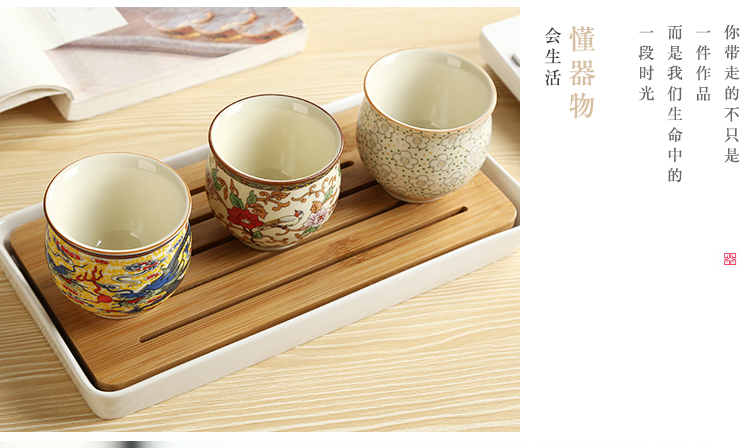 Cốc trà bằng gốm cách nhiệt đôi không nóng tay cốc rỗng màu xanh và trắng cốc sứ retro Trung Quốc Kung Fu bộ tách trà bình lọc trà