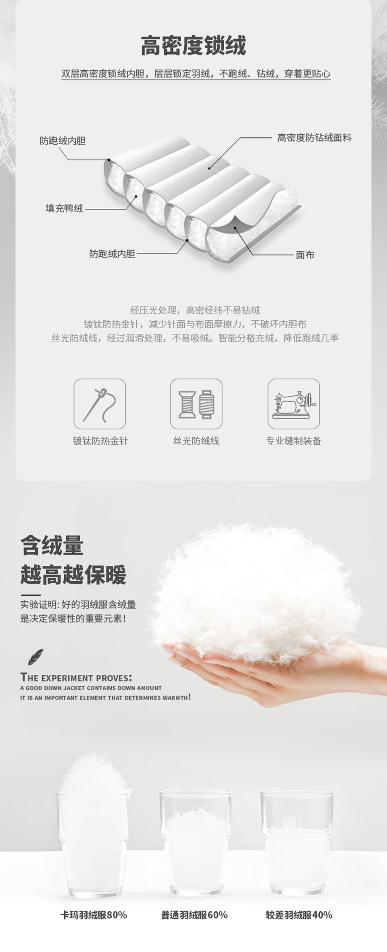 KAMA 卡玛  男式中长款加厚连帽羽绒服 图3