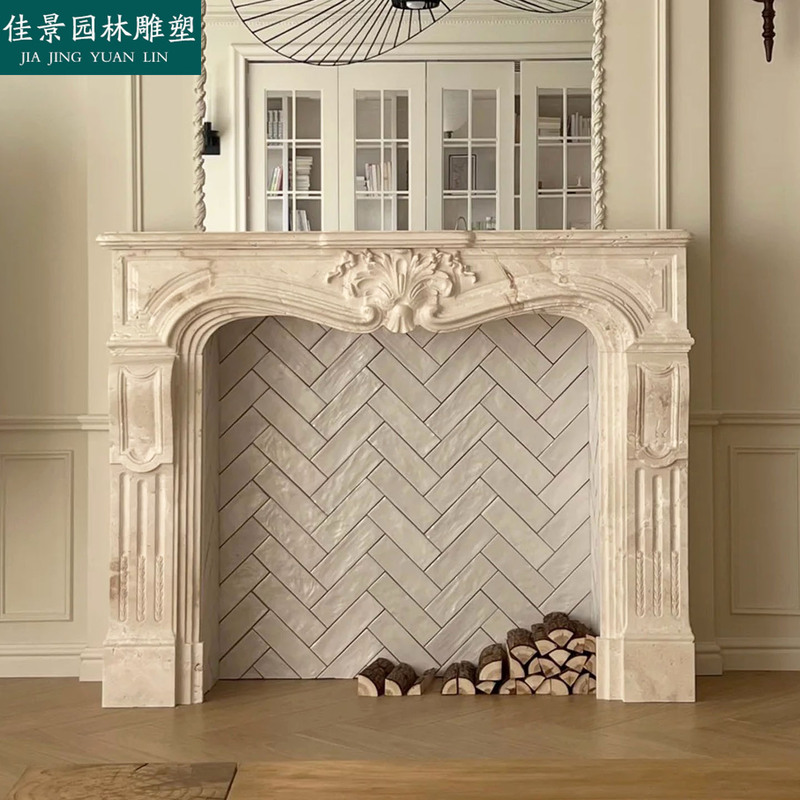 Marble Fireplace, French-Style Fireplace, American Modern Retro Style, Natural Travertine Fireplace, Antique Stone Fireplace Marble Fireplace, French-Style Fireplace, American Modern Retro Style, Natural Travertine Fireplace, Antique Stone Fireplace