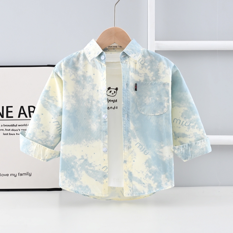 Boys' Pure Cotton Long-Sleeved Shirt, Spring & Fall Thin, Soft Casual Top, Trendy Kidsren's Floral Shirt, Baby Jacket, Kidsren's Clothing Boys' Pure Cotton Long-Sleeved Shirt, Spring & Fall Thin, Soft Casual Top, Trendy Kidsren's Floral Shirt, Baby Jacket, Kidsren's Clothing