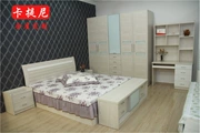 Bộ phòng ngủ tối giản hiện đại 1,8 m giường đôi Bốn tủ quần áo kết hợp bàn trang điểm
