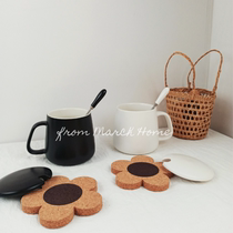 Ins net red high color value cup girl cute cup ceramic cup couple mug with lid spoon coaster custom