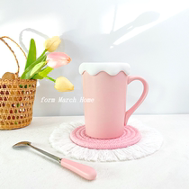 Ins cute girls cup net red high color value mug milk cup student dormitory large capacity cup customization