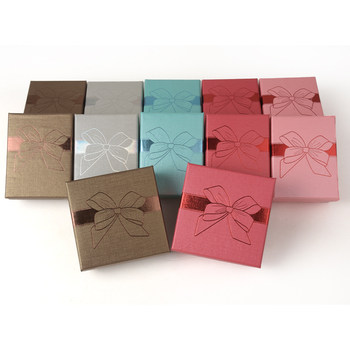 Hot stamping lotus bow jewelry box with heaven and earth cover