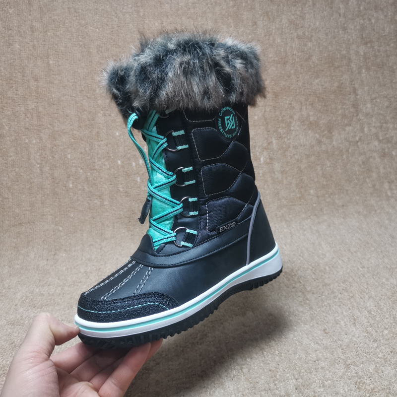 Export winter 31 yards high gang thickness thickness of 30 degrees warm girls waterproof snow boots anti - slip zipper boots